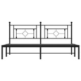 Metal Bed Frame without Mattress with Headboard Black 180x200cm 374343