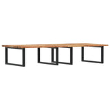 Basin Shelf Wall Mounted Steel and Solid Wood Acacia 3302929