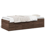 ZNTS Daybed with Drawers without Mattress Brown Oak 100x200 cm 3280873