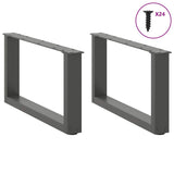 ZNTS Coffee Table Legs U-Shaped 2 pcs Anthracite 60x cm Steel 4013142