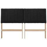 Upholstered Headboard Black 140 cm Solid Pine Wood 879396