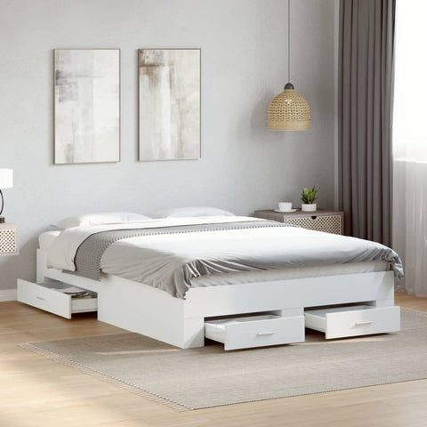 Bed Frame with Drawers without Mattress White 120x200 cm 3280391