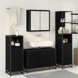 Bathroom Furniture Set 4 pcs Black Oak Engineered Wood 3402484