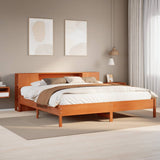 Bookcase Bed without Mattress Wax Brown 200x200 cm Solid Wood Pine 3322821