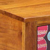 Floral End Table with Drawer with Storage Brown 35 x 35 x 75 cm 4016528