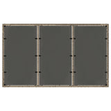 Garden Table with Glass Top Grey 150x90x75 cm Poly Rattan 365591