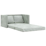 Folding Sofa Bed Light Grey 122 x 70 x 60 cm Velvet 42030479