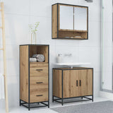 Bathroom Furniture Set 3 pcs Artisan Oak Engineered Wood 3402445