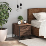 Bedside Cabinet Brown Oak 40x41x40 cm Engineered Wood 848512