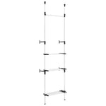 ZNTS Telescopic Wardrobe System with Rods and Shelf Aluminium 321113