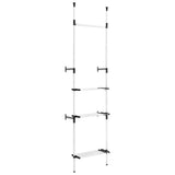 ZNTS Telescopic Wardrobe System with Rods and Shelf Aluminium 321113