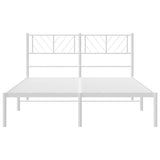 Metal Bed Frame without Mattress with Headboard White 150x200cm 372230