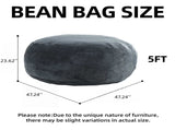 5-Foot Bean Bag Sofa Chair Ultra-Soft Reading Lounger for Adults, Perfect for Bedroom, Balcony and T5592P444458