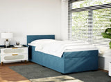 Box Spring Bed with Mattress Dark Blue 100x200 cm Velvet 3286232