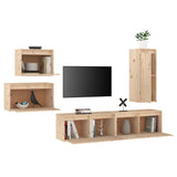 TV Cabinets 5 pcs Solid Wood Pine 3100259