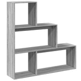 Room Divider Bookcase 3-Tier Grey Sonoma 123x29x123 cm Engineered Wood 857990
