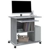 ZNTS Computer Desk Grey Sonoma 80x50x75 cm Engineered Wood 815544