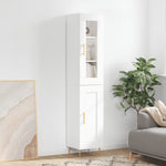 Highboard White 34.5x34x180 cm Engineered Wood 3199481