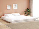 Bed Frame White 200 x 200 cm Solid Pine Wood 8004799