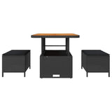 Garden Dining Set Black Poly Rattan 42007911