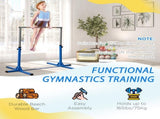 Height Adjustable Gymnastics Horizontal Bar for Kids, Children Junior Kip High Bar Fitness, Blue T3398P347569