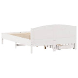 Bed Frame without Mattress White 160x200 cm Solid Wood Pine 3301822