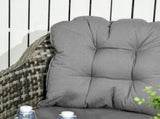 Four-Piece Rattan Set, with Glass-Top Table - Grey T3398P325108