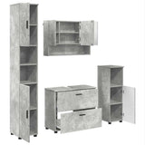 Bathroom Furniture Set with Drawer 4 pcs Concrete Grey 3393046