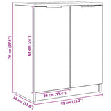 Shoe Cabinet Artisian Oak 59x35x70 cm Engineered Wood 856990
