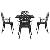 Garden Table Set 5 pcs Black Cast Aluminium 3334761