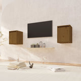 Wall Cabinets 2 pcs Honey Brown 30x30x40 cm Solid Wood Pine 813482