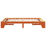 Bed Frame Wax Brown 140 x 190 cm Solid Pine Wood 872952