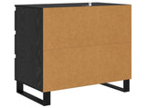 Sideboard with Drawer Black Oak 60 x 35 x 70 cm Engineered Wood 881955