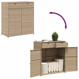 Garden Storage Cabinet Beige 105x55x113 cm Poly Rattan 365566