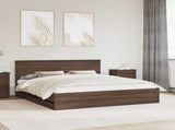 Bed Frame with Drawer Brown Oak 200 x 200 cm Engineer Wood 3407955