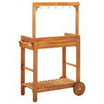 Garden Kitchen Trolley Solid Acacia Wood 92x43.5x141.5 cm 43986