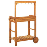 Garden Kitchen Trolley Solid Acacia Wood 92x43.5x141.5 cm 43986