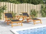 Outdoor Deck Chairs 2 pcs Solid Wood Acacia and Textilene 3120441