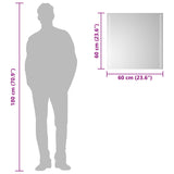 LED Bathroom Mirror Transparent 60 x 60 cm Tempered Glass 42045790