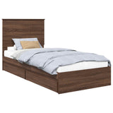 Storage Bed with Drawer Brown Oak 90 x 190 cm Engineered Wood 3411256