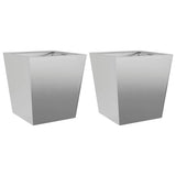 Garden Planters 40x40x40 cm 2 pcs Galvanised Steel 851063