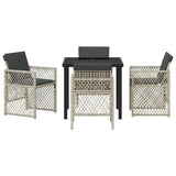 Garden Dining Set 5 pcs Light Grey Poly Rattan 3380637