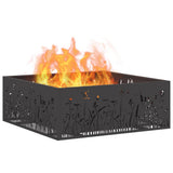 Fire Pit Black 80 x 80 x 30 cm Steel 858928