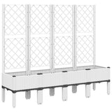 Garden Planter with Trellis White 160x40x142 cm PP 367934