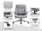 Faux Leather Executive Swivel Office Chair - Grey T3398P341399