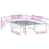 Bed Frame without Mattress White 150x200 cm King Size Solid Wood Pine 3308736