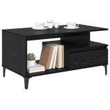 Coffee Table Black Oak 90 x 49 x 45 cm Engineered Wood 881053