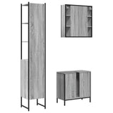 ZNTS 3 Piece Bathroom Cabinet Set Grey Sonoma Engineered Wood 3214743