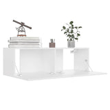 8 Piece TV Cabinet Set White Engineered Wood 3078670