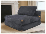 3 in 1 Convertible Corduroy Floor Sofa Bed, Oversized Fold Out Chaise Lounge with High Density T5592P539605